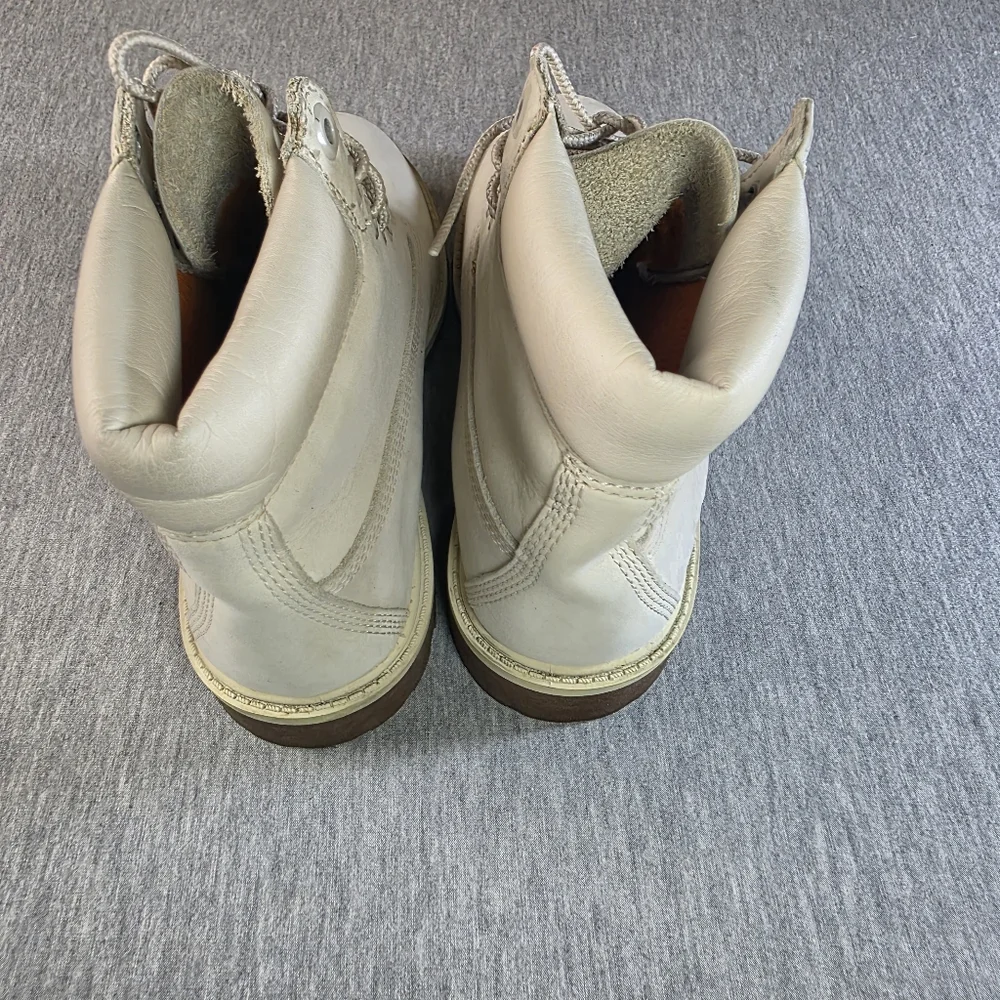 Timberland Kids Off-White Lace-Up Boots